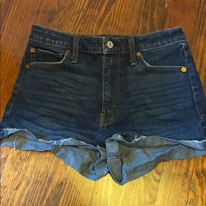 Abercrombie and Fitch Dark High Rise Jean Shorts.